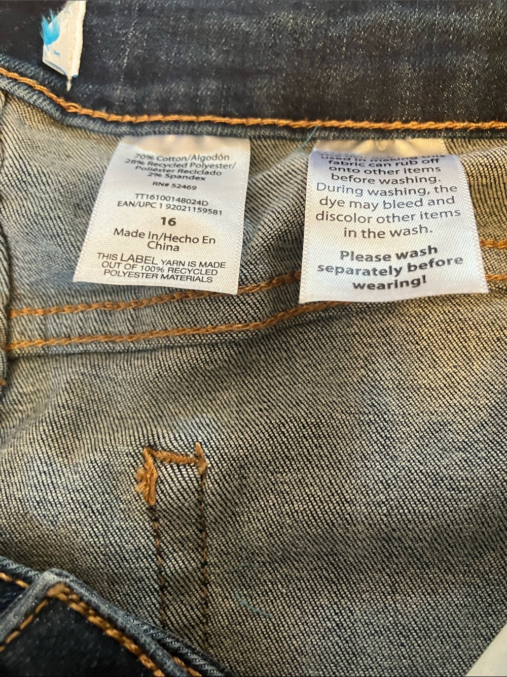 Time and Tru Dark Blue Denim Roll-Cuff Bermuda Shorts - Picture 2 of 2